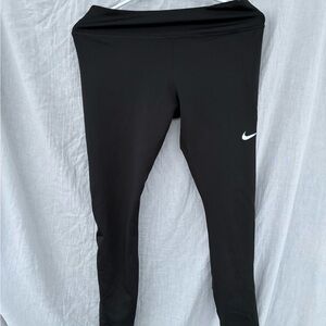 Nike Kids Black Leggings with White Logo